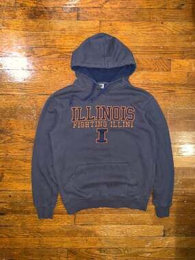 Illinois Fighting Illini Hoodie Small Gray Stadium NCAA Pullover Sweatshirt